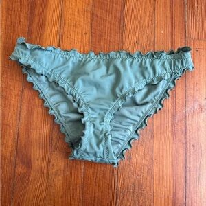 Shade & Shore Olive Ruffled Bikini Bottoms